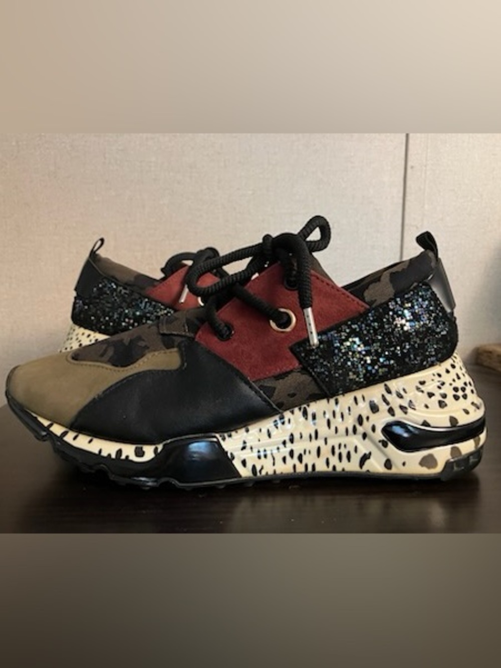 Steve Madden Women’s Limited Edition Cliff Sneaker Olive Camo/Leopard Print